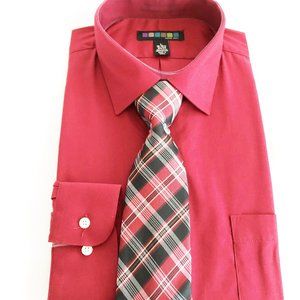 Shirt & tie mens size L neck 16-16.5" sleeve 34/35" new 60% cotton polyester